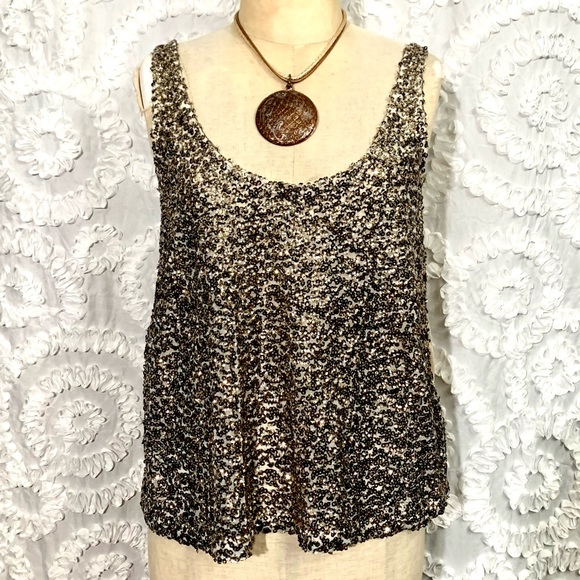 Decree gold sequined tank top- S - Picture 3 of 10
